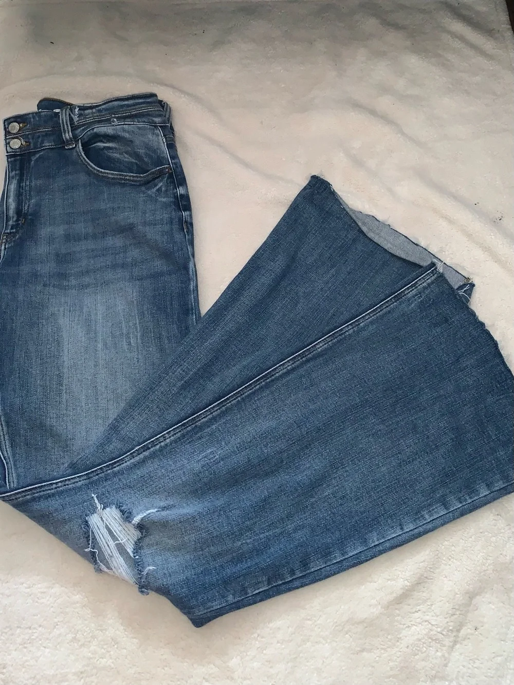 KanCan Distressed Medium Blue Flare Jeans